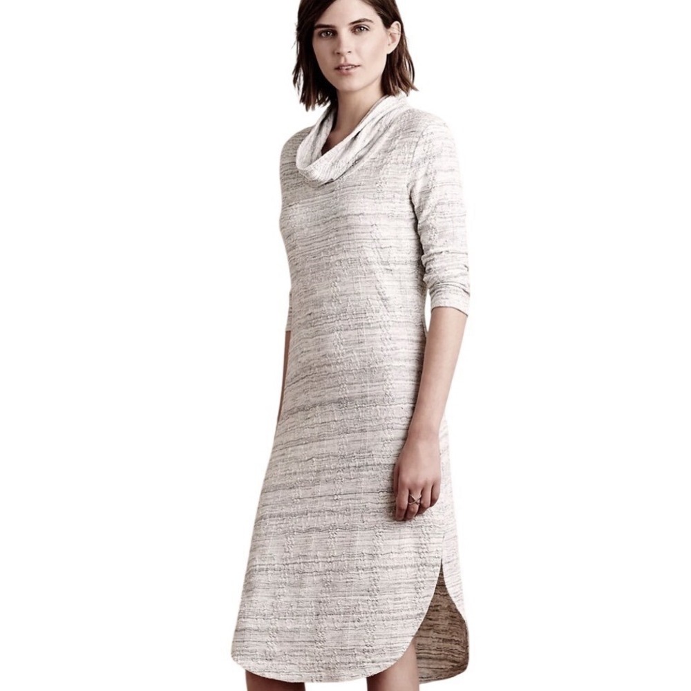 Saturday Sunday Anthropologie Dress Women's Small Gray Chemise Cowl‎ Neck Midi